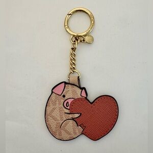 Michael Kors Tan and Pink Pig Bag Charm